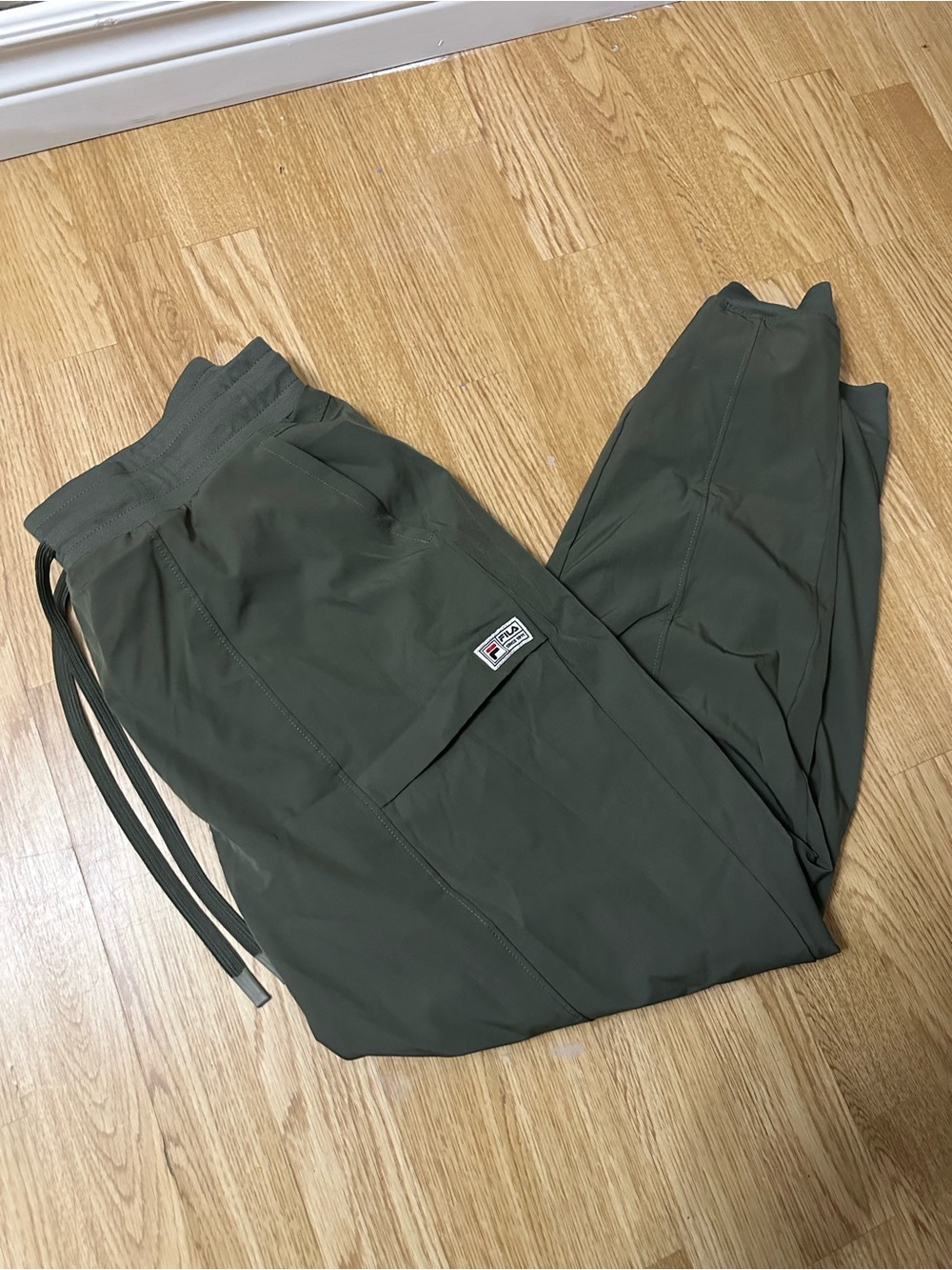 FILA Olive Green Cargo Track Pants Joggers with Pockets - Size XL